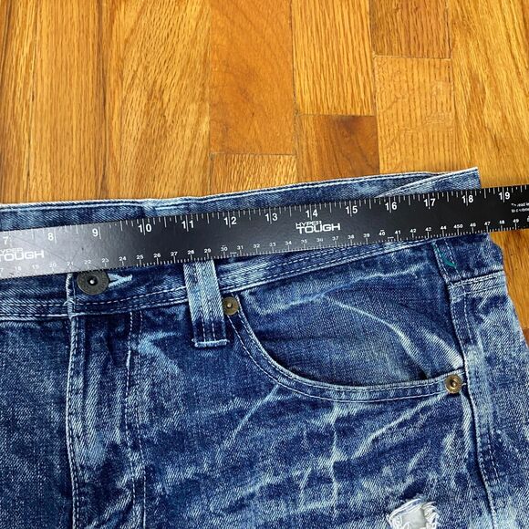 South Pole shorts men's‎ 34x12 blue denim stonewash distressed - Picture 9 of 11